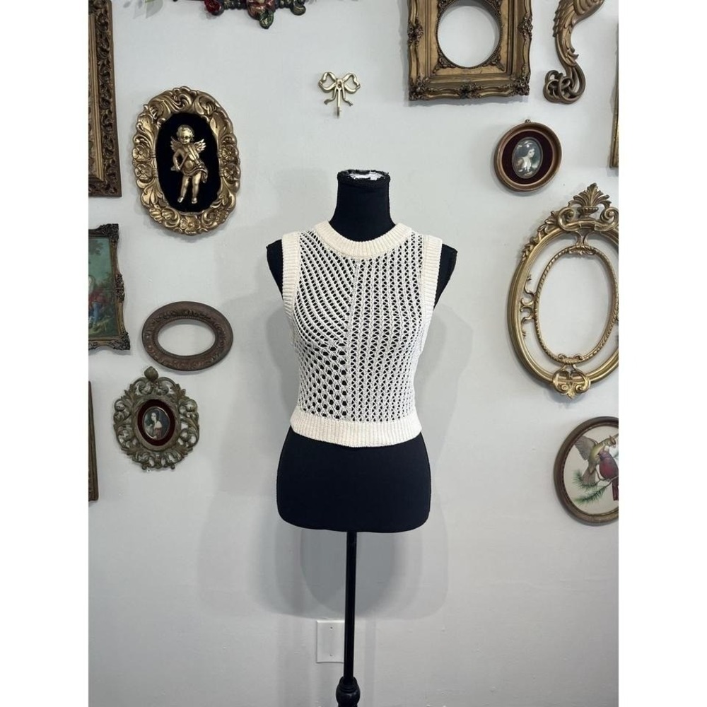 A.L.C. Sawyer Open Knit Sweater Vest Crop Top Size XS